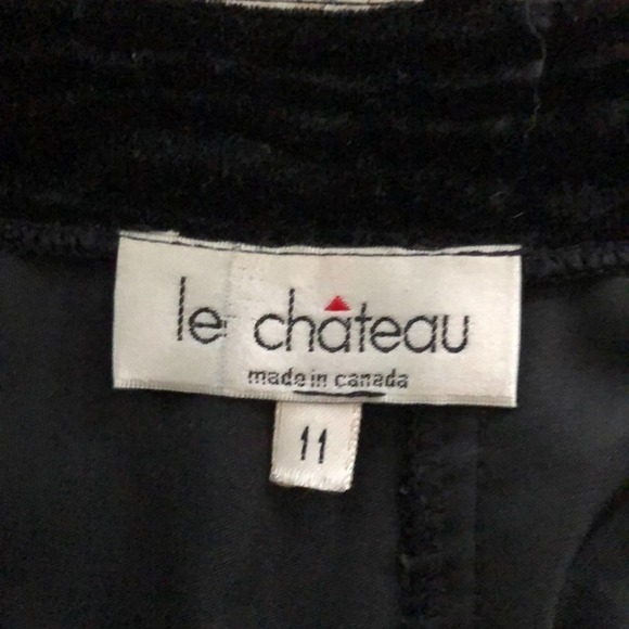 Le Chateau Vintage Devoré Velvet Burnout Wood Grain Pattern Black Pants - 11 - Picture 6 of 10